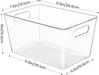 YIHONG 12 Pack Clear Pantry Organizer Bins, Plastic Containers with Handle for Kitchen,Freezer,Cabinet,Closet,Bathroom Under Sink Storage