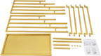 Scarf Organizer Stand, 5-Tier Freestanding Scarf Display Rack, Metal Scarf Holder Belt Pants Hanger for Commercial Clothing Retail Store Home, Space Saving Shelves, 31.5" x 15.75" x 59"(Gold)