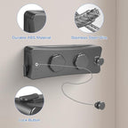 17Ft Retractable Clothesline Indoor/Outdoor, Comes with 30 clothespins, Anti-Sag for Drying Clothes line retracting Indoor/Outdoor, Dual-Line with Each Line 17Ft Long Laundry line Retractable