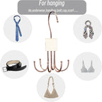 Belt Hanger, 2Pcs Belt Organizer for Closet 360°,Rotatable Max 48 Belt Storage Rack Space Saving Storage Rack for Belt, Bra, Tank Top, Tie, Scarf(Black)