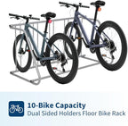 Floor Bike Rack,Single-Side 5-Bike Rack 60 in L,Grid Bike Rack In Ground,Freestanding Bicycle Floor Parking Stand,Stand Bike Racks for Garages Streets Yards Bike Events