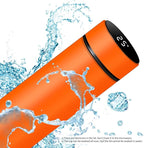 Smart Water Bottle Stainless Steel Vacuum Flask,Travel Mug with Smart LCD Touch Screen, Keep Hot Or Cold, Car Portable Travel Tea Coffee Vacuum Thermo Cup,Insulated Water Bottle (Orange)