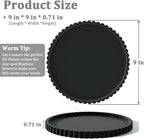 Silicone Bathroom Countertop and Vanity Tray, Round Silicone Bathroom Tray, Modern Bathroom Decor, Coffee Table Decor, Decorative Tray for Candle, Perfume, Plants (Black, 9 inch)