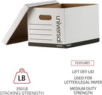 Universal Economy Storage Box, Lift-Off Lid, Letter/Legal, White, Case of 12 (95223)