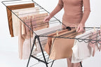 Brabantia HangOn Clothes Drying Rack | 82ft (25m) | Matt Black | Large Indoor Clothes Airer Laundry Stand with 2 Fold-Out Wings & Hanger Hooks, Folds Flat | Fits 2 Full Loads