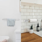 YeeBeny Silver Paper Towel Holder Kitchen Roll Holder, Paper Towel Holder - Self Adhesive or Drilling, Under Cabinet Paper Towel Rack, Wall Mounted Paper Towel(Silver)