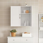 Haotian Wall Cabinet Laundry Room, Medicine Cabinet for Bathroom Kitchen Garage, Wall Storage Cabinet with Adjustable Shelf, White FRG231-W