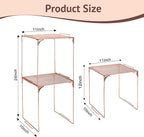 Locker Organizer Shelf Stackable Extra Locker Shelf for School Locker Organizer Storage Cabinet Accessories Suitable for School, Office, and Home use (1, Rose Gold)