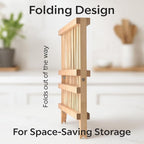 HIC Kitchen Bamboo Folding Dish Drying Rack, 20.5 x 13-Inches