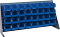 QUANTUM STORAGE SYSTEMS QBR-3619-230-18BL Solid Louvered Panel Bins Bench Rack 9 Shelves 19" H x 36" W x 8" D with 18 Blue Bins 11" L x 6" W x 5" H