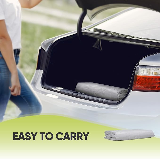 ADVANCE OUTDOOR 10x20 ft Carport Replacement Door with Zippers Tarp, Heavy-Duty Waterproof & UV Protected, Easy Installation with Ball Bungees, White, One Door Only