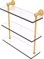 Allied Brass CL-5-16-SGL Carolina Collection 16 Inch Triple Glass Shelf, Spanish Gold