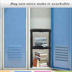 Locker Shelf for School Locker Adjustable Height and Width, Locker Organizer Shelf Stackable Locker Tools for Gym Lockers, Office, Back to School Essentials, Black