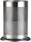 Kichvoe Stainless Steel Utensil Holder with Drain Holes for Kitchen Countertop Flatware Organizer Chopstick Tube Easy Clean 5.9X5.9X6.7 Inch
