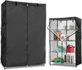Wire Rack Covers,Heavy Duty 600D Dustproof Waterproof Storage Rack Covers for Metal Shelves,Storage Shelf Cover with Zipper for Wire Shlef,42''W x 19''D x 72''H,Black with Clear Front
