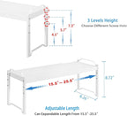 2 Pack Stackable Expandable Shelves For Kitchen Cabinet Countertop Storage, Adjustable Counter Cupboard Pantry Organizer Shelf Rack Stand, Length:25.5 Inch