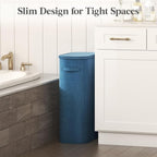 Lifewit 65L Slim Laundry Basket with Lid, Narrow Large Laundry Hamper with Plastic Handles and Removable Bag, Tall Foldable Dirty Clothes Hampers for Laundry Room, Bedroom, Bathroom, Dorm, Dark Blue