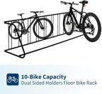 Commercial Grid Floor Bike Rack, Sigle-Side 10-Bike Rack 122" L,Grid Bikes Racks In Ground, Bicycle Floor Parking Stand, for Garages, Stores, Schools & Universities Power Coated Steel