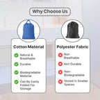 LFH Home Cotton Canvas Large Laundry Bag with Handle, Heavy Duty Drawstring Closure Washable Laundry Bags, School Travel, Home, Hotel, College Dorm, Organizer Sack, Toys Clothes 28x40-Sky Blue