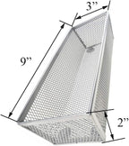 HAHIYO Stackable Mesh Tray Cup 9 x 3 x 2 inches Sturdy Container for Desk Drawer Organizer Collection for Home Office School kitchen Soft Foam Feet No Sharp Edges 2 Pack Silver