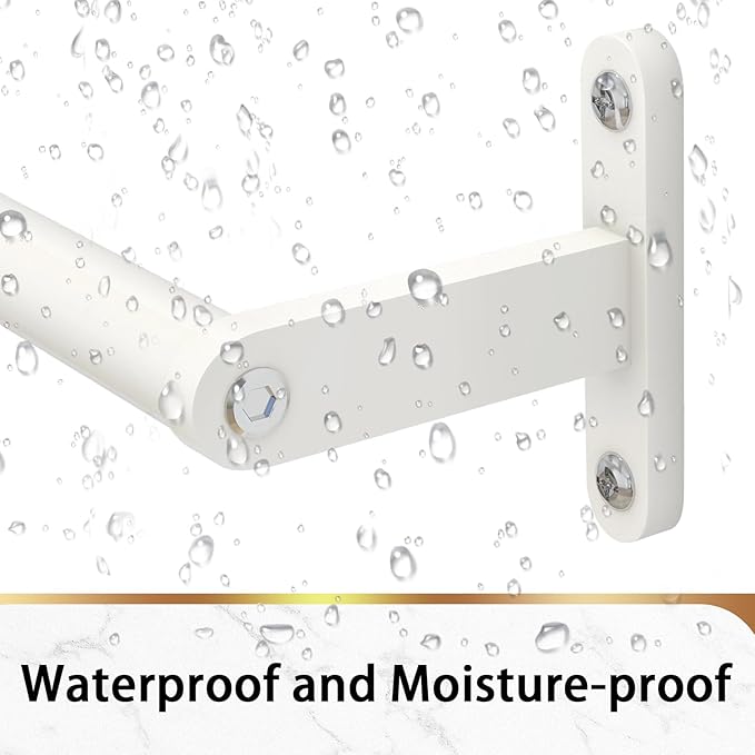 White 24 Inch Bathroom Towel Bar, Towel Racks for Bathroom Wall Mounted Hanging Bath Towels, Stainless Steel Single Towel Rod Holder