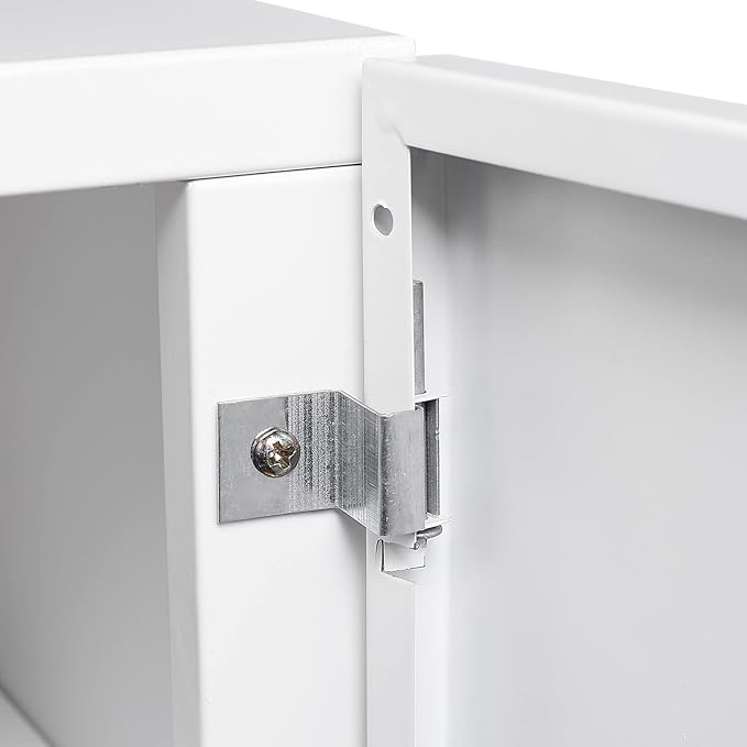 17.70" Metal Office Copier File Cabinet with 2 Door and 360 ° Universal Wheel,Mobile Lateral Filing Cabinets w/Aluminum Alloy Handle,Rolling Printer Stand for Legal/Letter/A4,White
