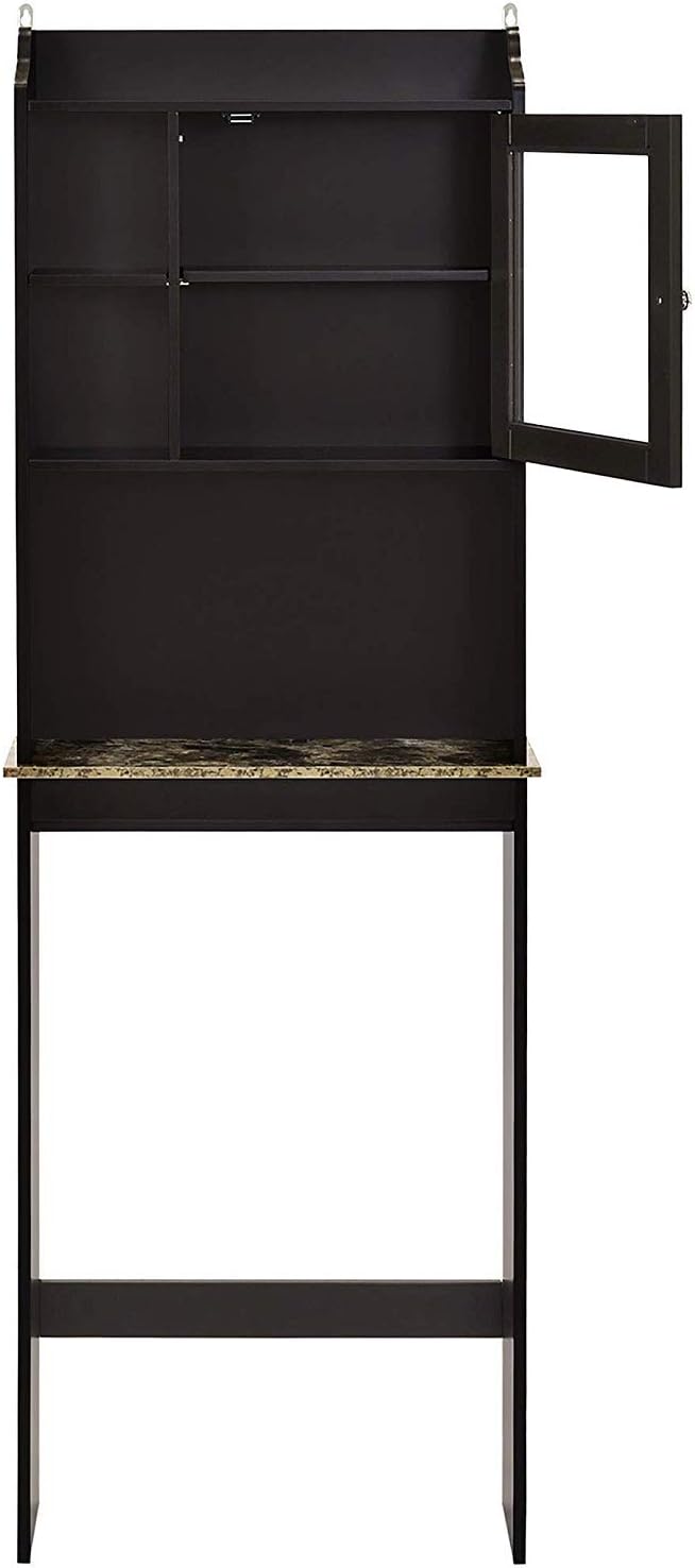 Over The Toilet Storage Cabinet, Storage Cabinet Over Toilet with Door & Adjustable Shelves, Home Space Saver for Bathroom (Brown)