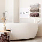 Sorbus Towel Holder for Bathroom Wall - 6 Level Wall Mounted Towel Rack Shelves for Rolled Bath Towels, Washcloths, Linen - Silver Hanging Towel Racks for Bathroom, Spa, Salon, Towel Storage Organizer