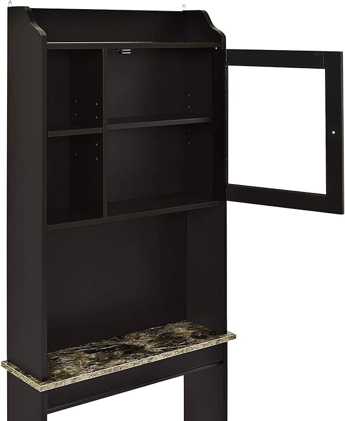 Over The Toilet Storage Cabinet, Storage Cabinet Over Toilet with Door & Adjustable Shelves, Home Space Saver for Bathroom (Brown)
