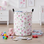 Baby Laundry Basket Baby Nursery Hamper Kids Laundry Basket Toy Storage Bin for Boys Room Decor Gift Baskets for Bedroom Bathroom(Gift Flower)