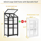 Sturdy Wooden Greenhouse for Balcony or Backyard Use with Rolling Wheels and Adjustable Shelving for Plant Growing (Black + Solid Wood + Wood)