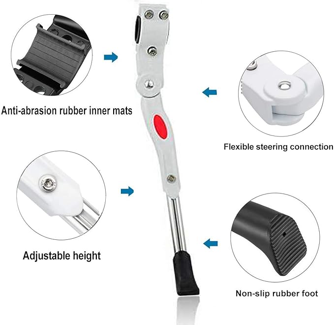 Adjustable Bicycle Kickstand, Bike Side Support Kick Stand for 22 24 26 Inch Mountain Bike and 700 Road Bike