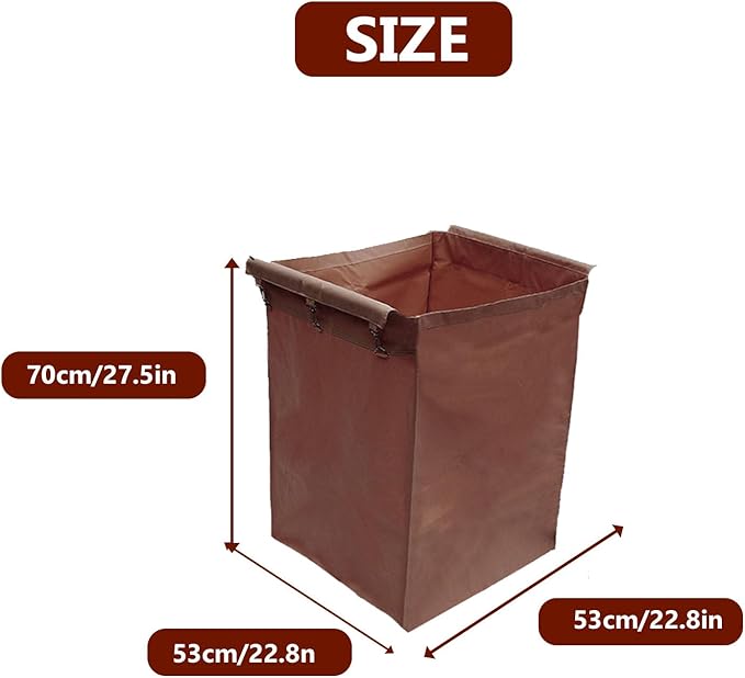 Buhelyc Thickened Oxford Cloth Storage Bag Replacement Liner Bag for Laundry Cart Removable Storage Bag for Commercial/Home(Color:Brown)
