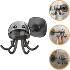 PRETYZOOM Rotating 6-Claw Kitchen Utensil Hook Rack Wall-Mounted Holder Organizer, Space-Saving Hanging Storage for Cooking Spoons, Spatulas, Black