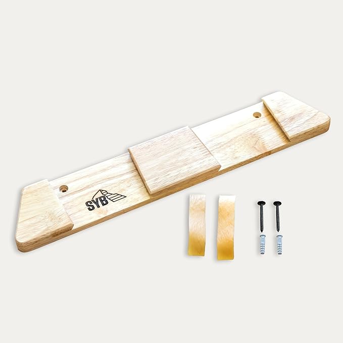 StoreYourBoard Horizontal Wood Ski Rack Wall Mount – Heavy Duty Ski Wall Mount Organizer, Space-Saving Ski Holders for Wall Display, Durable Skis Rack for Garage, Home or Cabin - Natural Wood (Large)
