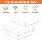 Letter-Size Tray Desk Letter Tray Paper Tray, Sturdy Heavy-Duty Plastic Printer Paper Tray, Single-Tier Stackable File Storage Organizer for Office Home (Clear)