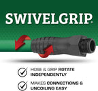 Flexzilla Colors SwivelGrip Garden Hose 5/8 in. x 25 ft., Lightweight All-Weather Water Hose, Durable and Flexible, Leak-Free Connections, Forest Green