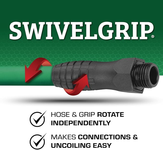 Flexzilla Colors SwivelGrip Garden Hose 5/8 in. x 5 ft., Lightweight All-Weather Water Hose, Durable and Flexible, Leak-Free Connections, Forest Green
