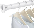 Closet Rods for Hanging Clothes, 17 to 28 Inch Heavy Duty Stepless Adjustable Closet Hanging Rod, 1.3 Inch Diameter Metal Closet Rod for Wardrobes Laundry Bedroom RV, White