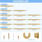 Closet Rods for Hanging Clothes, 17 to 54 Inch Heavy Duty Stepless Adjustable Closet Hanging Rod, 1.3 Inch Diameter Metal Closet Rod for Wardrobes Laundry Bedroom RV, Gold