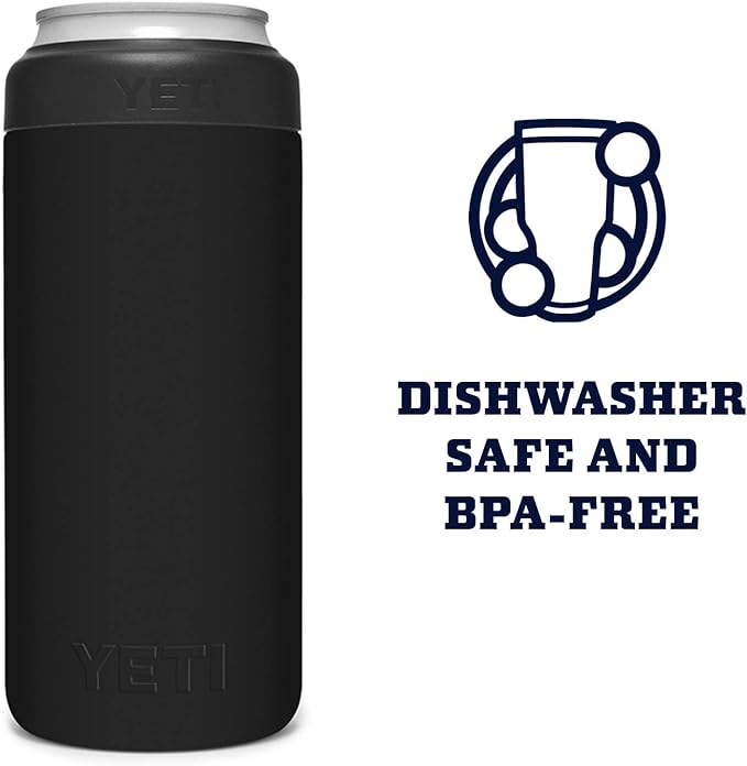 YETI Rambler 12 oz. Colster Slim Can Insulator for the Slim Hard Seltzer Cans, Black (NO CAN INSERT)