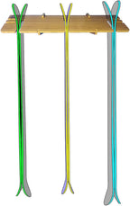 Grassracks Bamboo or Birch Wood Vertical Ski Storage Rack for 1 to 3 Pairs of Skis Vercules Trip (3 Pairs of Skis)