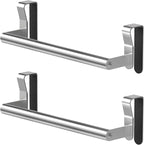 Over Cabinet Towel Holder, Stainless Steel Over The Cabinet Towel Rack for Kitchen Cabinet Doors Towel Bars, 2 Pack Dish Towel Bars (Brushed Nickel)