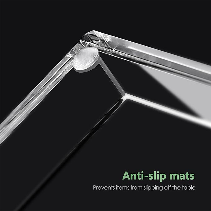 DINGHUO Bathroom Vanity Perfume Tray Acrylic Rectangle Soap Holder for Countertop, Clear Kitchen Sink Organizer for Candle, Jewelry, Keys - 1 Pack