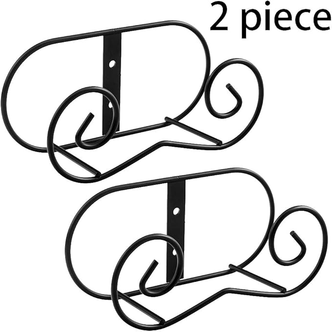 LIONWEI LIONWELI Wall Mount Plate Display Stands - Vertical Metal Holders for Decorative Plates, Picture Frames and Artwork - Black (2 Pieces)