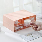 Desk Organizer with 6 Drawers, Makeup Organizer, Plastic Makeup Storage, Cosmetic Storage Organizer, Desk Storage Box, Bathroom Organization Boxes, Desktop Storage Box(Pink)