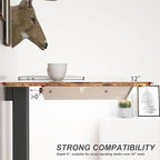 White Under Desk Mounted Sliding Drawer with 60 Degree Tilt Panel to pull out, 15'' long & 9'' deep Large Storage Organizer for Sit Stand Workstation