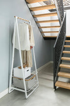 Brabantia - Linn Clothes Rack - Multi-Functional - Space Saver - Adjustable Shelves - Wardrobe Hanging - Drying Rack - Freestanding - Stable - White - Small