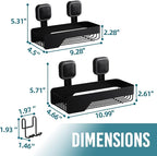 TAILI Shower Caddy Suction Cup 2 Pack,Stainless Steel Rustproof Shower Shelves,No Drilling Wall Mounted Basket,Large Capacity,Removable Suction Cup Bathroom Organizers & Home Decor,Black