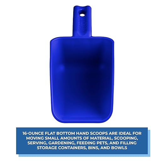 Vikan Remco 63003 Color-Coded Plastic Hand Scoop - BPA-Free Food-Safe Kitchen Utensils, Restaurant and Food Service Supplies, 16 oz, Blue